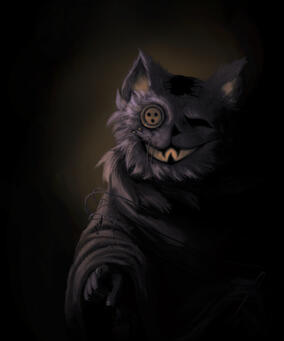 Seam from Deltarune rendered in Darkwoods style for a SiIvaGunner YouTube video